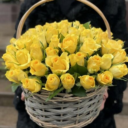 Корзина с Желтыми розами